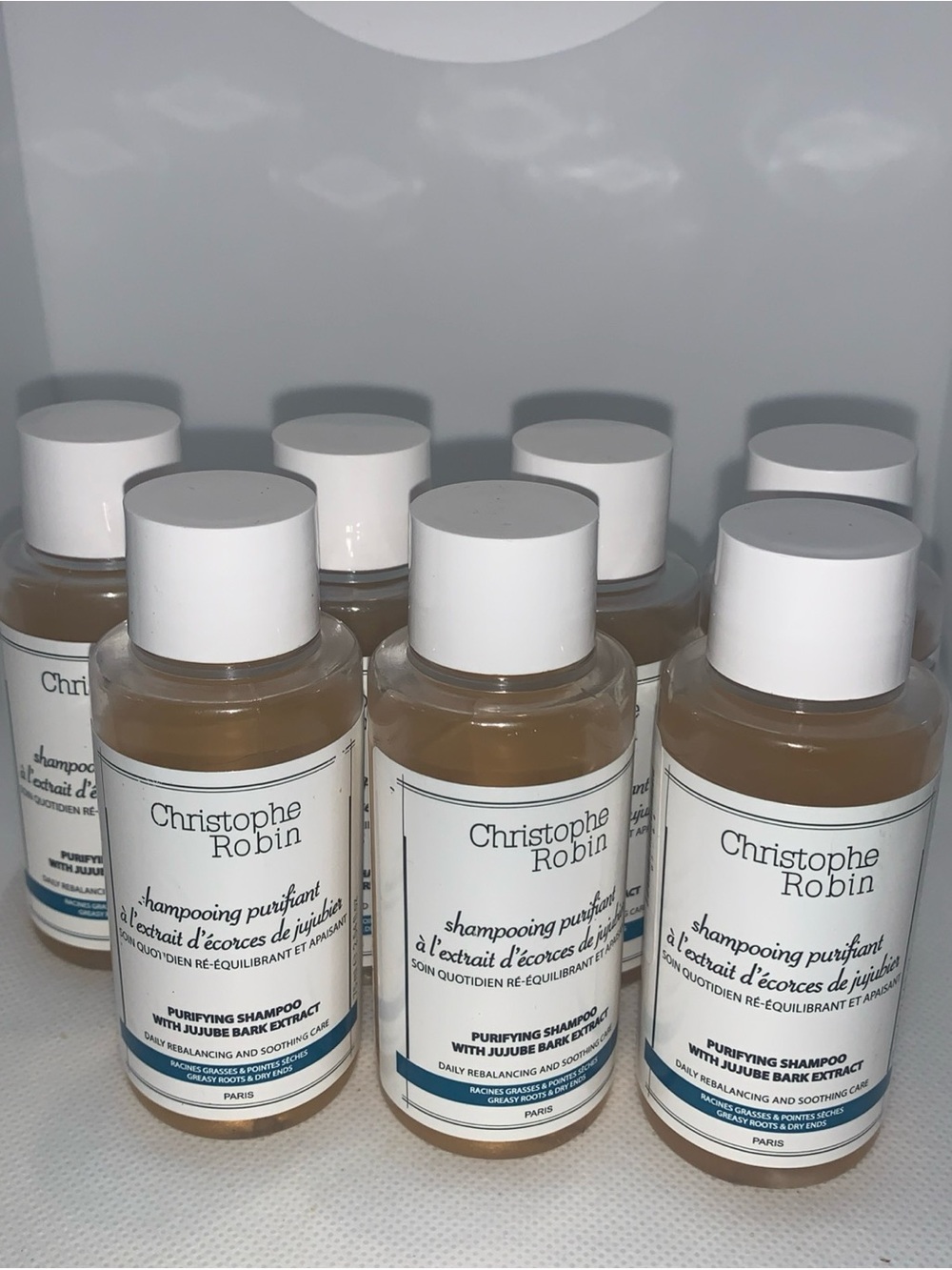 Christophe Robin Purifying Shampoo with Jujube Bark Extract Minis - Set of 7 New